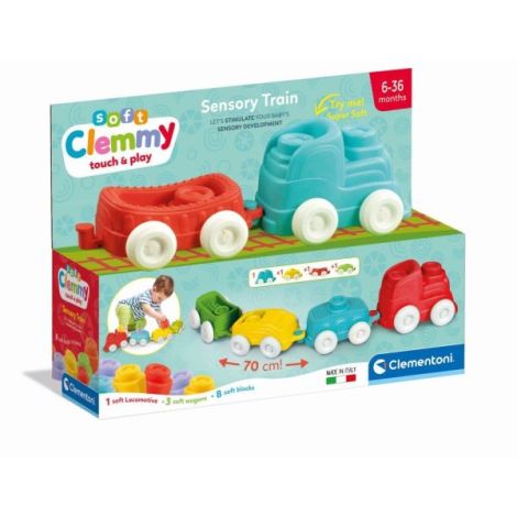 Clementoni - Jucarie educationala Soft Clemmy tren senzorial pentru dezvoltarea senzoriala si motorie a copiilor - imagine 7